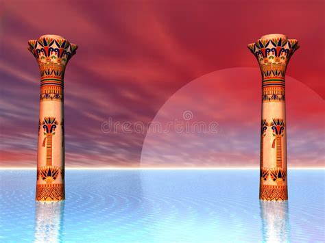 Egyptian Pillar One Stock Illustration Illustration Of Pillar 285603