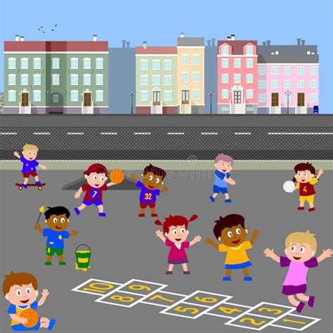 School Playground Drawing Stock Illustrations – 6,200 School Playground ...