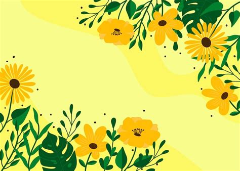 Premium Vector | Abstract yellow floral background