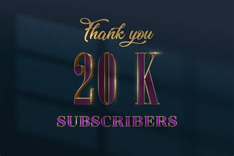 Banner de saludo de celebración de suscriptores de 20 k con diseño de