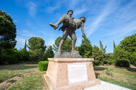 Monumento De Um Soldado Turco Carregando Soldado Anzac Ferido No