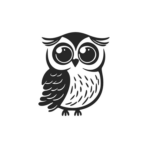 Positive Black And White Owl Logo 18841342 Vector Art At Vecteezy