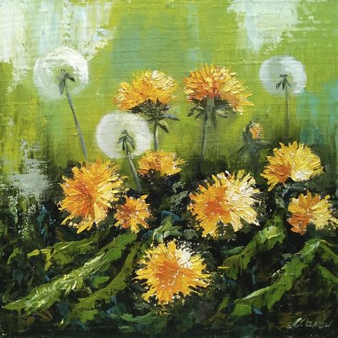 Yellow Dandelion Painting