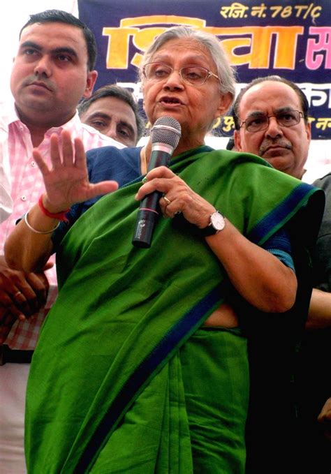 Delhi Chief Minister Sheila Dikshit addresses public at Nangloi