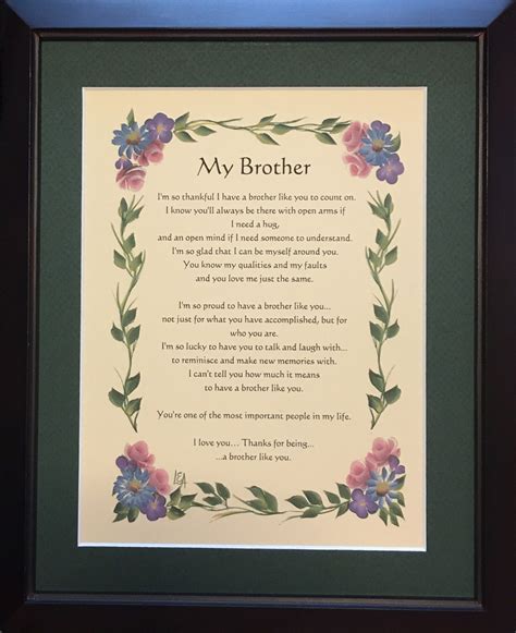 Brother Birthday Gift Brother Poem Brother Gift Brother - Etsy