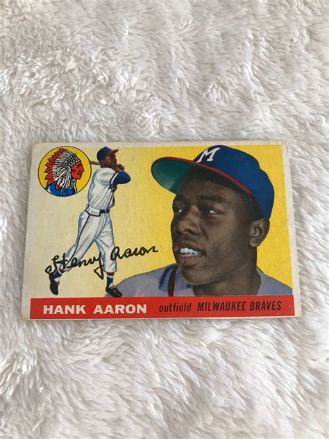 1955 Topps Hank Aaron Vintage Baseball Cards Authentic Etsy