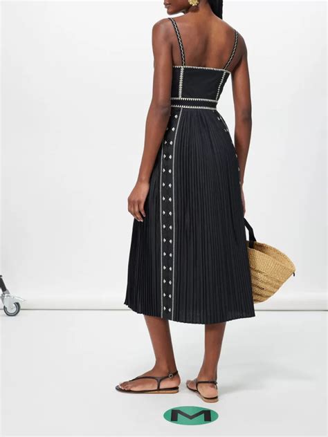 Ulla Johnson Elin Embroidered Pleated Cotton Dress We Select Dresses