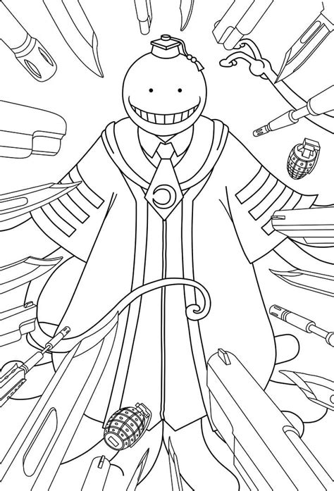 Assassination Classroom Coloring Pages Free Printable Coloring Pages