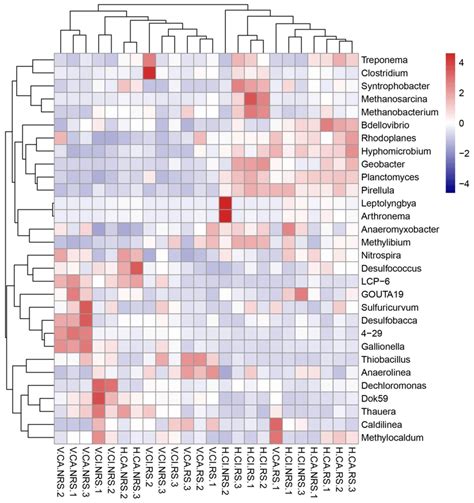 Relative Abundance Of Top 30 Microbial Genera Across The Two