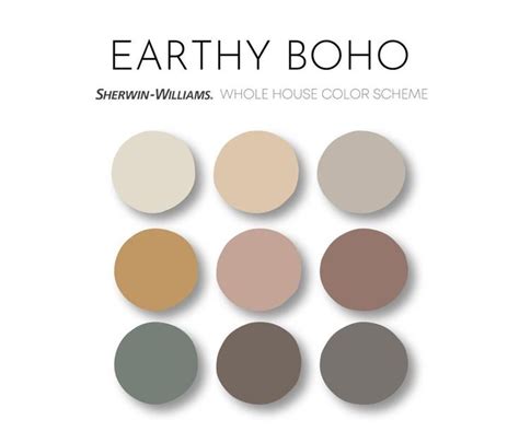 Earthy Boho Sherwin Williams Paint Palette Interior Paint Colors For