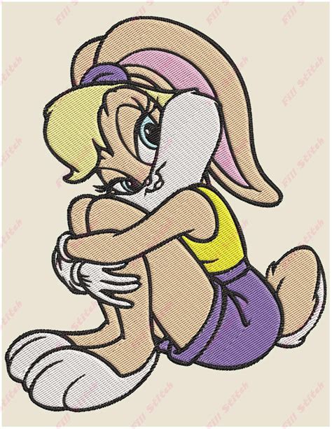 Lola Bunny Looney Tunes Filled Embroidery Design Instant Etsy