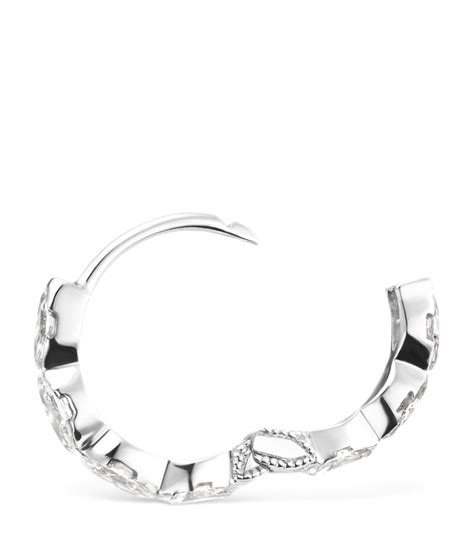 Maria Tash White Gold And Diamond Marquise Eternity Hoop Earring Mm