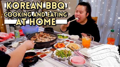 Korean Bbq Pork Belly Wraps Feast At Home Cooking Eating Mukbang 먹방 Eating Show Youtube