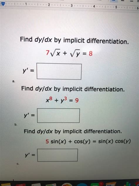 Solved Find Dy Dx By Implicit Differentiation A Find Dy Dx Chegg