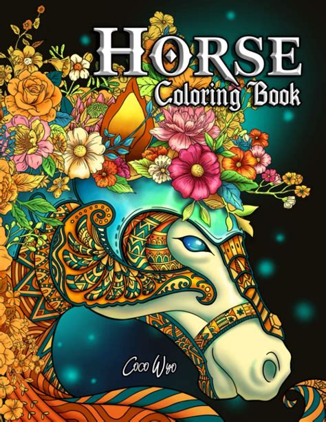 Horse Coloring Book: A Fun Relax Coloring Book For Adults And Horses ...