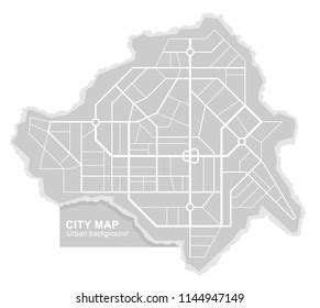 Abstract City Map Line Scheme Roads Stock Vector Royalty Free