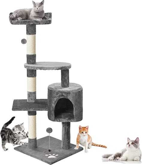 MCSWKEY Rascador para Gatos 4 Niveles Árbol para Gatos con Poste