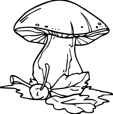 Coloriage automne champignon à imprimer