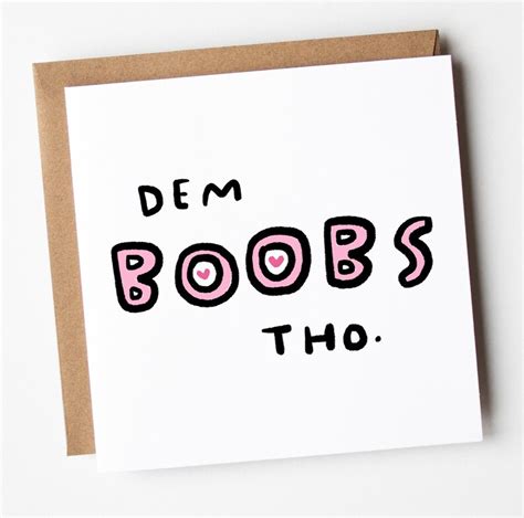 Dem Boobs Tho Funny Boob Job Card Breast Enlargement Etsy Uk