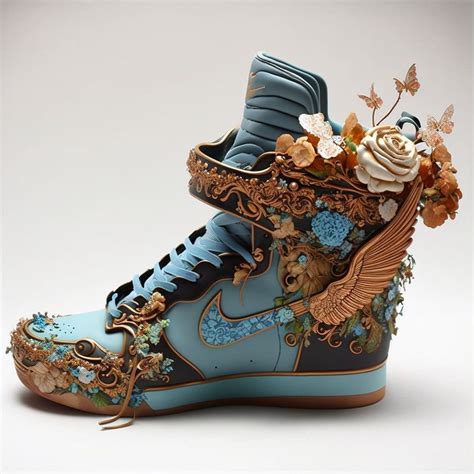 Japonski Nike X Balmain Rococ Style Ai Generated Art Cute Shoes