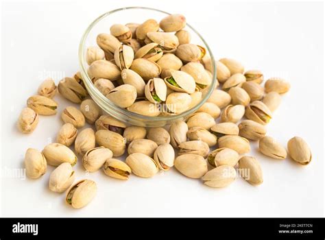 Roasted Pistachios On White Background Stock Photo Alamy