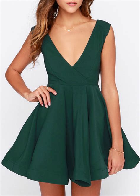 All The Right Moves Forest Green Skater Dress Vestidos De Fiesta