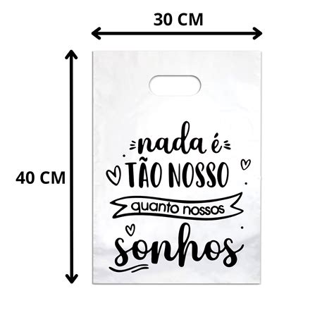 Sacola Plástica 30x40 Pacote 50 unidades FLORK Sonho Branco