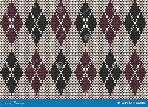 Argyle Print. Seamless Knitted Pattern with Rhombuses Stock Vector ...