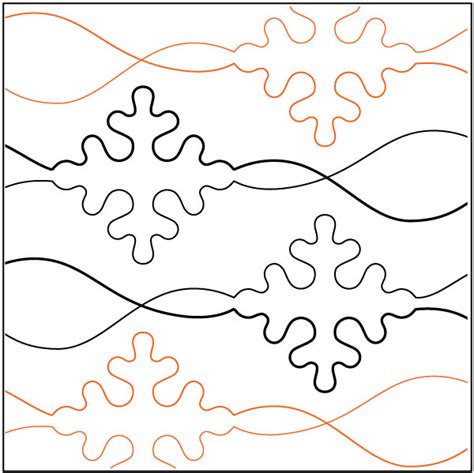 Snowflakes And Ribbons PAPER Longarm Quilting Pantograph Design By R S