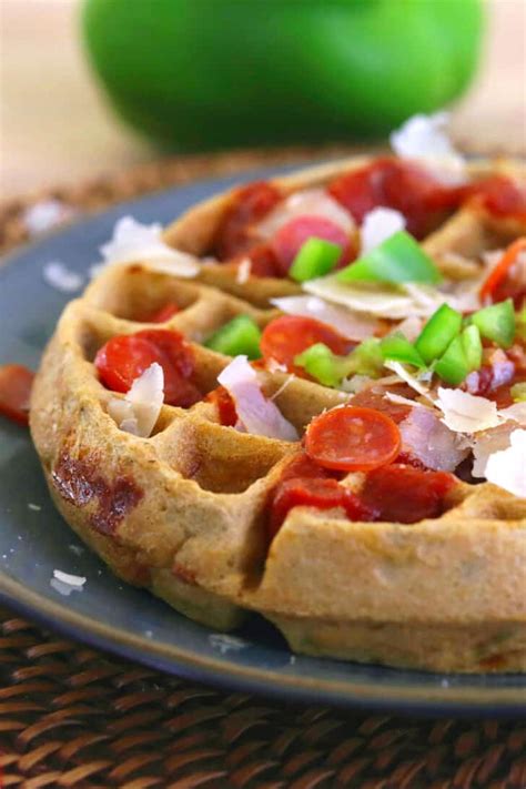 Gluten Free Pizza Waffles Savory Waffle Recipe Mind Over Munch