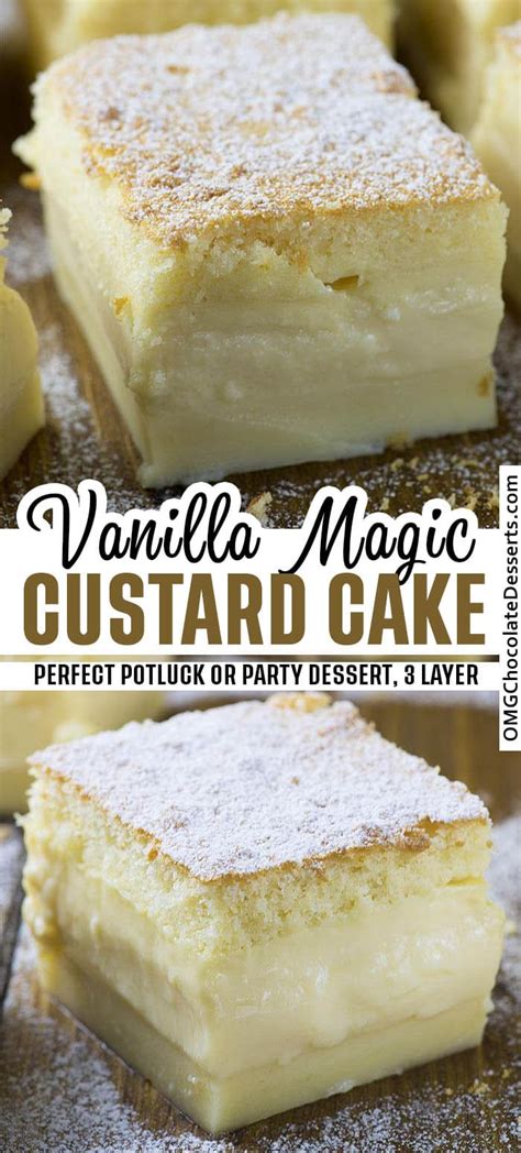 Vanilla Magic Custard Cake Homemade Triple Layer Vanilla Cake Recipe