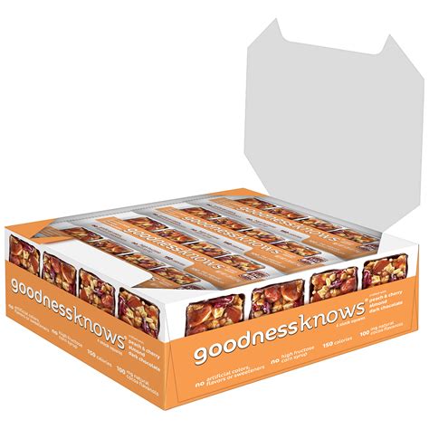 Goodnessknows Peach Cherry Almond And Dark Chocolate Snack Squares