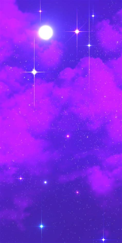 Purple Moon And Stars Wallpapers - Wallpaper Cave