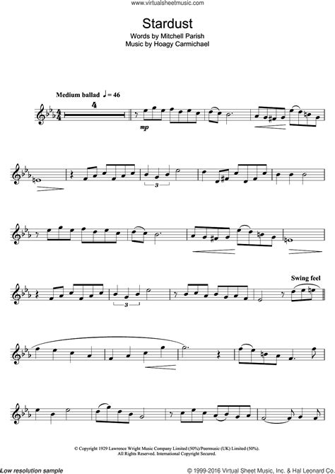 Stardust Sheet Music For Tenor Saxophone Solo Pdf Interactive