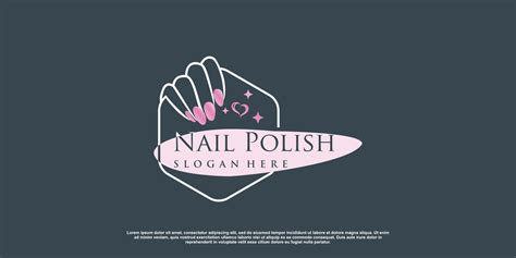 Beauty Nail Logo Design Vector With Creative Unique Style Premium