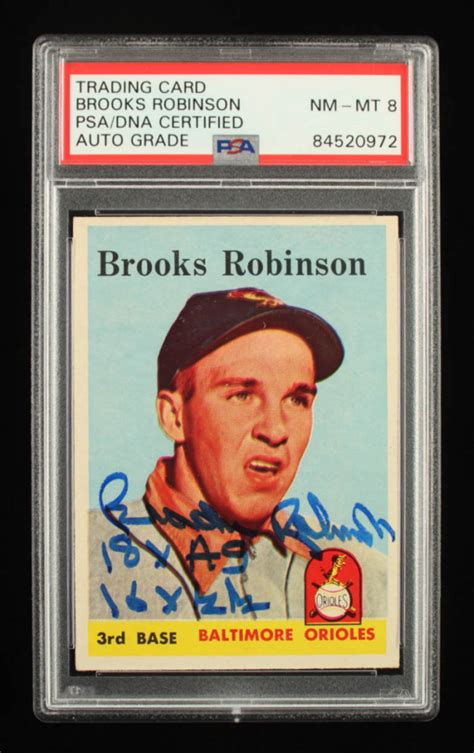 Brooks Robinson Signed 1958 Topps 307 Inscribed 18x AS 16x GG