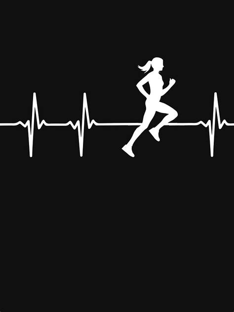 Female Runner In A Heart Beat T Shirt For Sale By Therealman Redbubble Running T Shirts