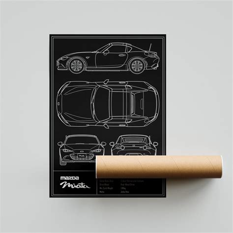 Mazda Miata Nd Rf Blueprint Poster Etsy Canada