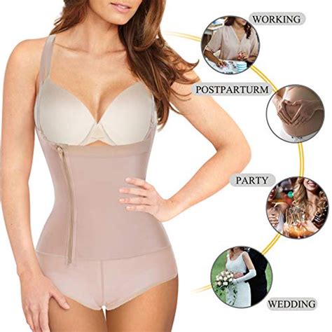 Eleady Womens Latex Waist Trainer Bodysuit Tummy Control Shapewear