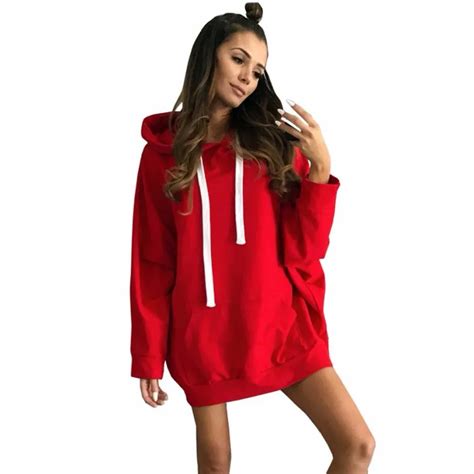 Buy Autumn 2017 Hoodie Dress Sexy Women Long Sleeve Hoodie Sweatshirt Casual