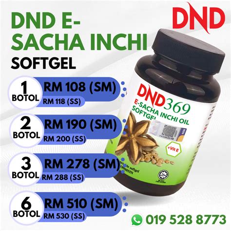 DND 369 E SACHA INCHI OIL SOFTGEL 2 BOTOL 60 BIJI BOTOL Shopee