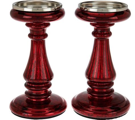 Set Of 2 Candle And Taper Holder Pedestals By Valerie QVC