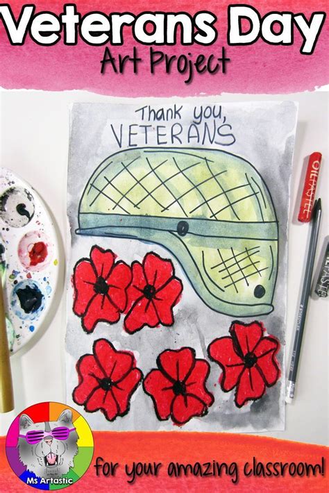 Veterans Day Art Lesson, Thanking Veterans Art Project Activity for ...