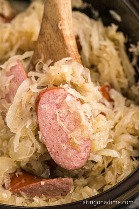 Slow Cooker Kielbasa And Sauerkraut Eating On A Dime