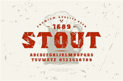 Serif Font and Craft Beer Label Template Stock Vector - Illustration of ...