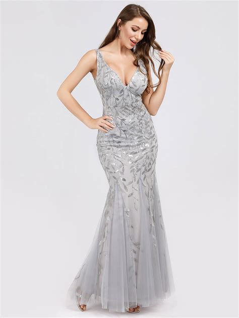 Sequin Dress 2022 Deep V Neck Sleeveless Floor Length Formal Party