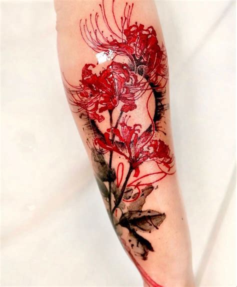 red spider lily arm tattoo | Тату для парня, Узоры татуировок, Тату с ...