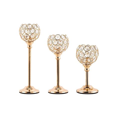 Gold Candle Holders for Table Centerpieces Crystal Candle Holder Decor ...