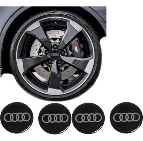 Kit Adesivos Emblema Resinado Roda Audi Resinado 117mm Cl7