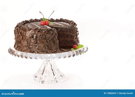 Chocolate Cake with Cherries Stock Image - Image of sweet, dessert ...